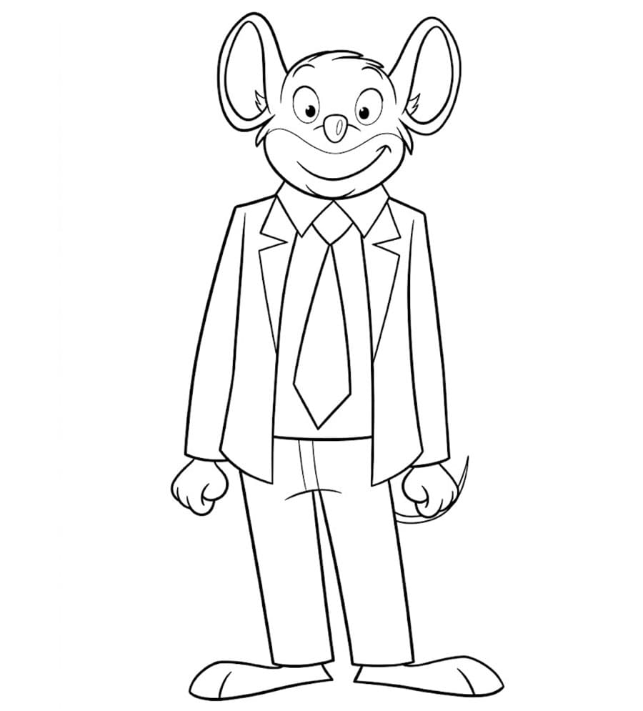 Geronimo Stilton sorrise da colorare