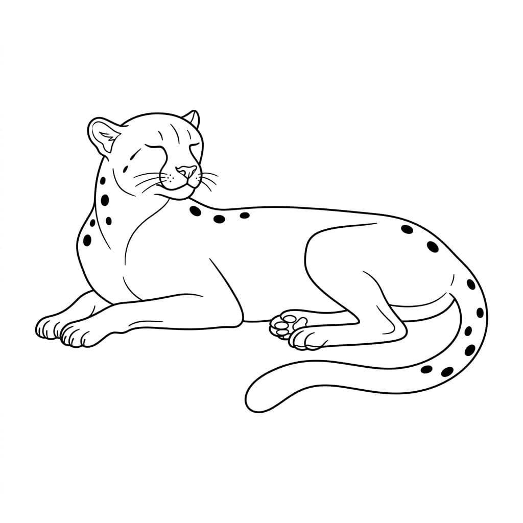 Ghepardo a riposo da colorare