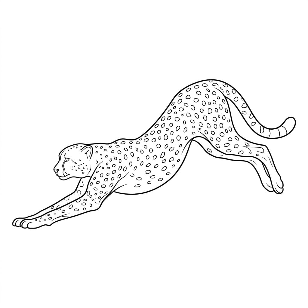 Ghepardo che si stira da colorare