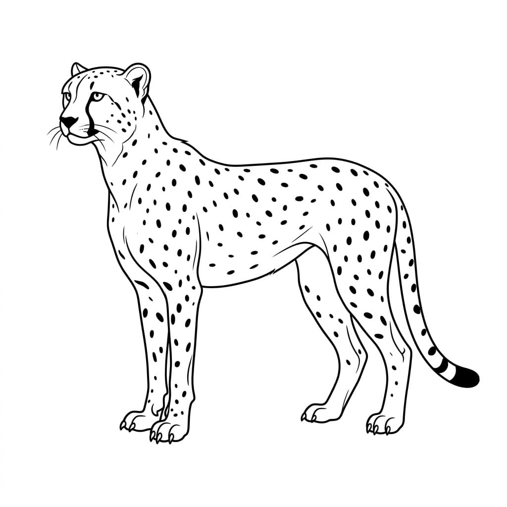 Ghepardo in piedi da colorare