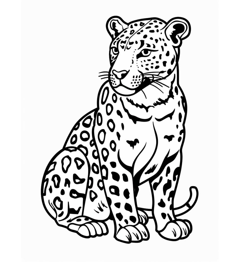 Ghepardo kawaii da colorare