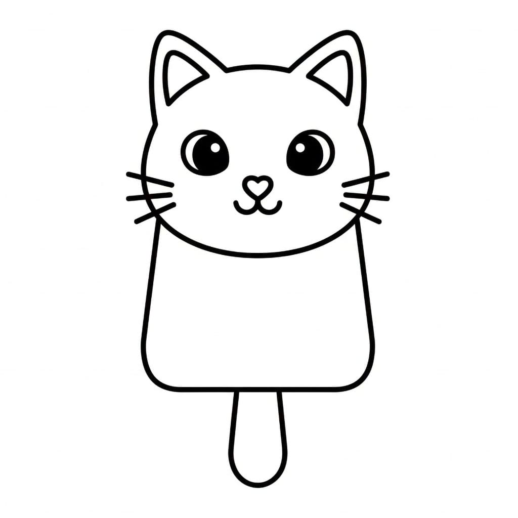 Ghiaccioli a forma di gatto da colorare