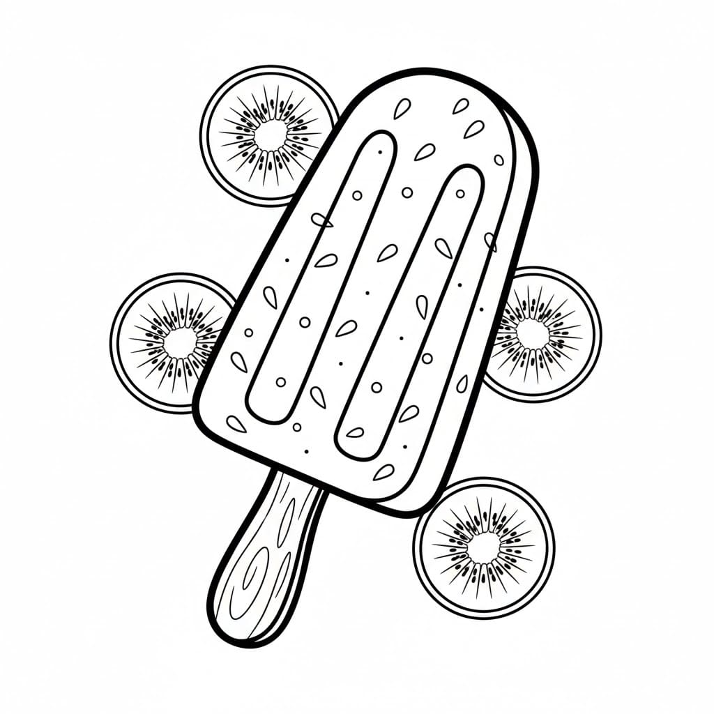 Ghiaccioli al kiwi da colorare