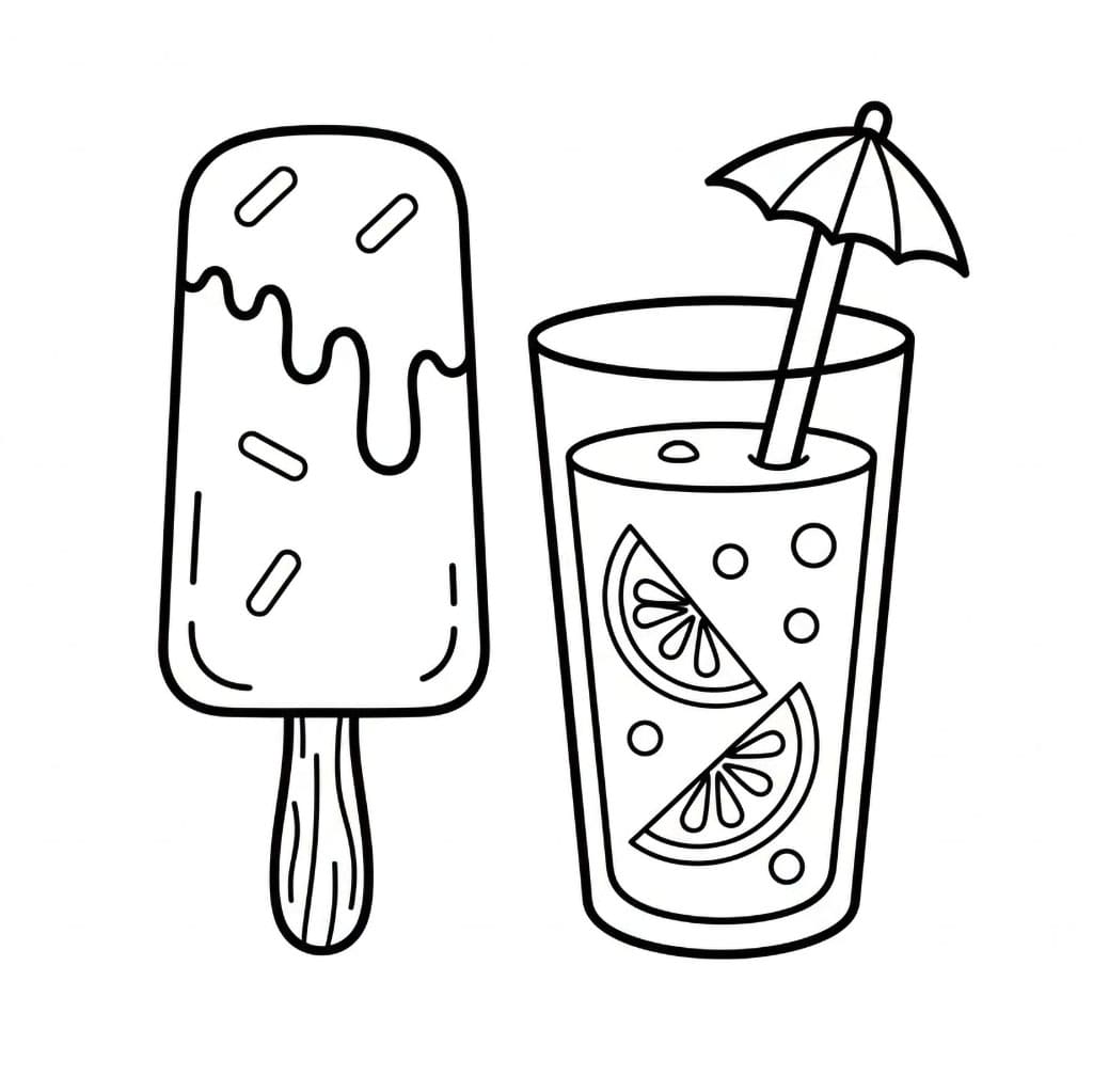 Ghiaccioli e bicchieri d'acqua da colorare