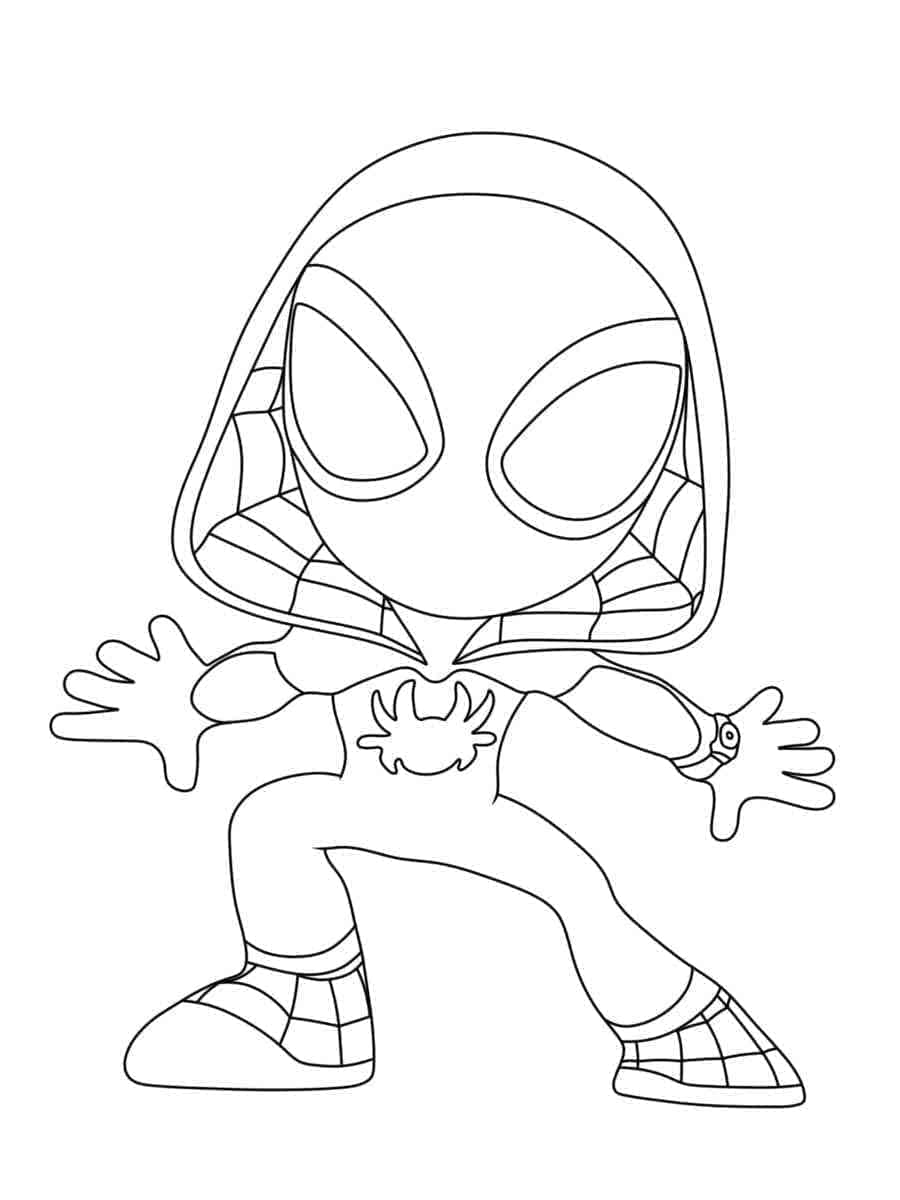 Ghost Spider Chibi Amici da colorare