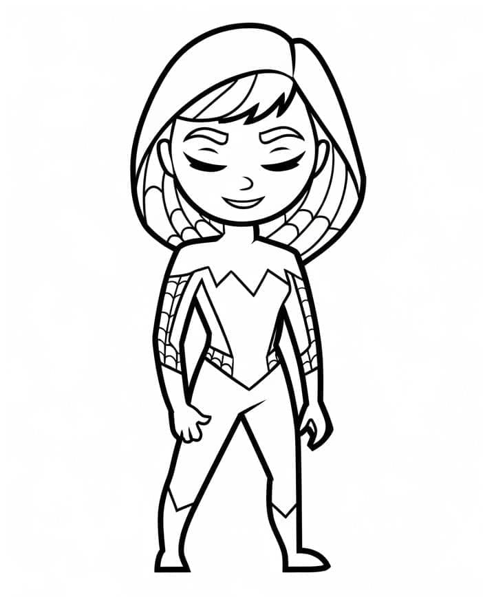 Ghost Spider Chibi Felice da colorare