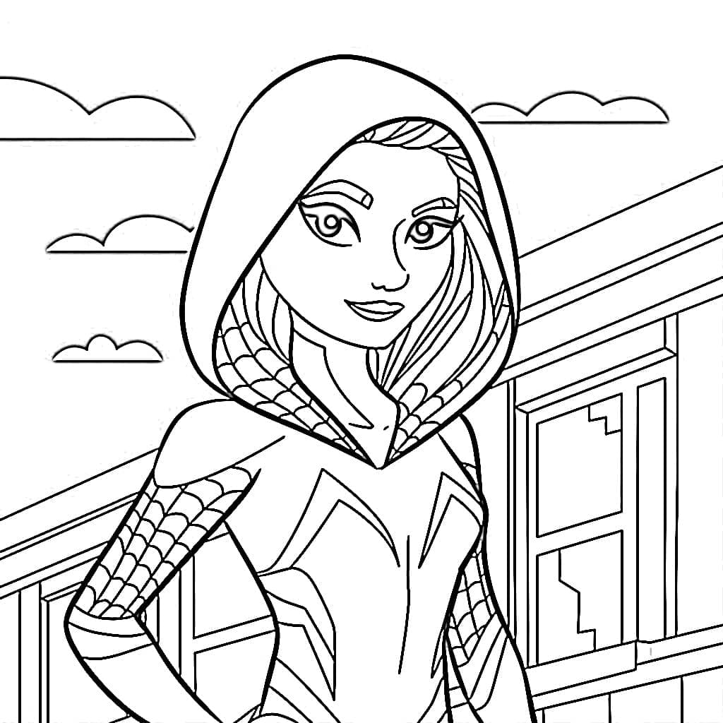 Ghost Spider Chibi Finestra da colorare