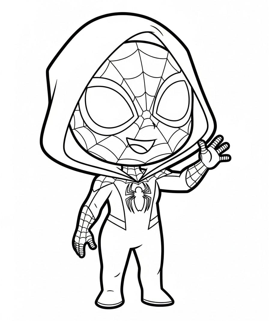 Ghost Spider Chibi da colorare