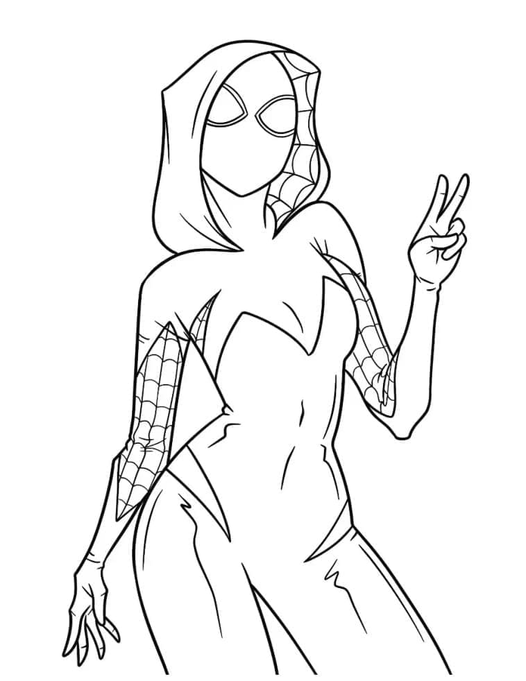Ghost Spider Posa Fantastica da colorare