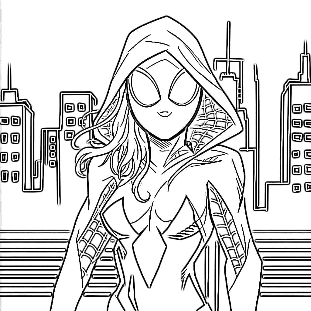 Ghost Spider Vista Citta da colorare