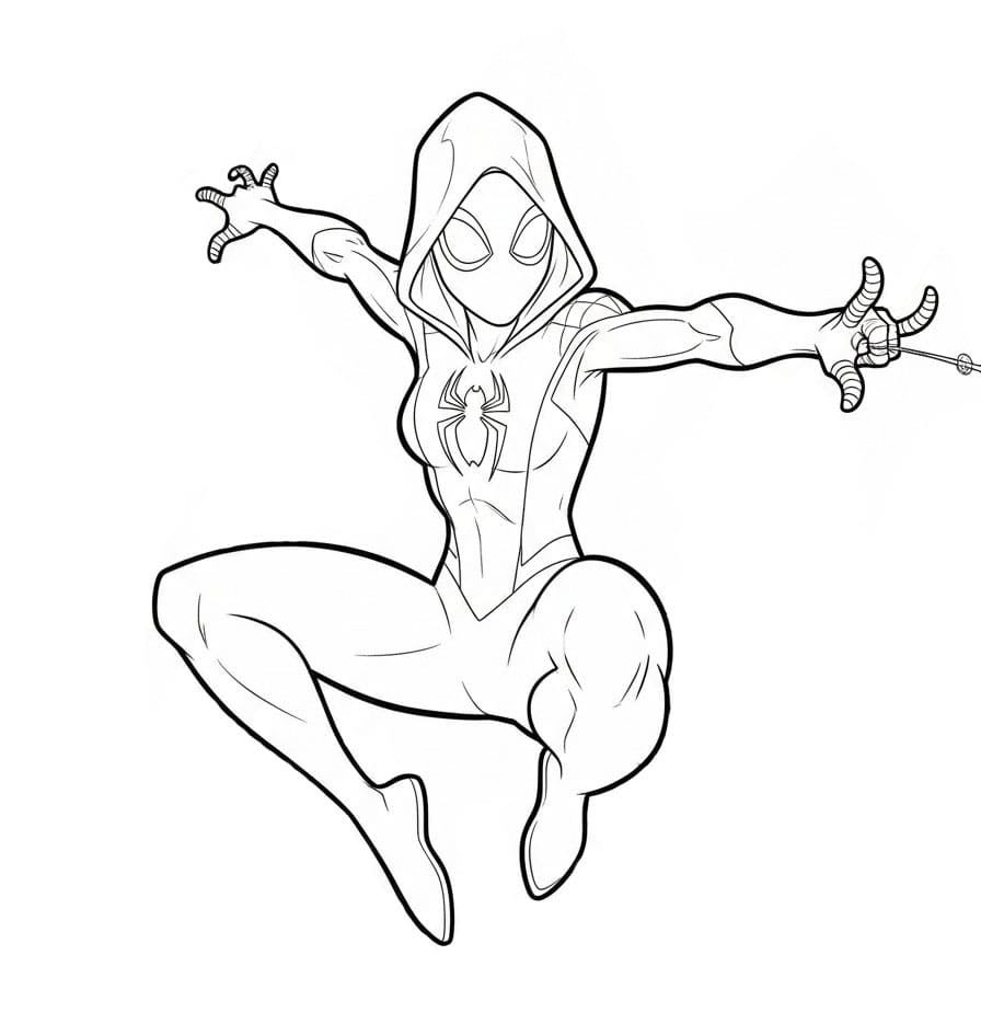 Ghost Spider che Salta da colorare
