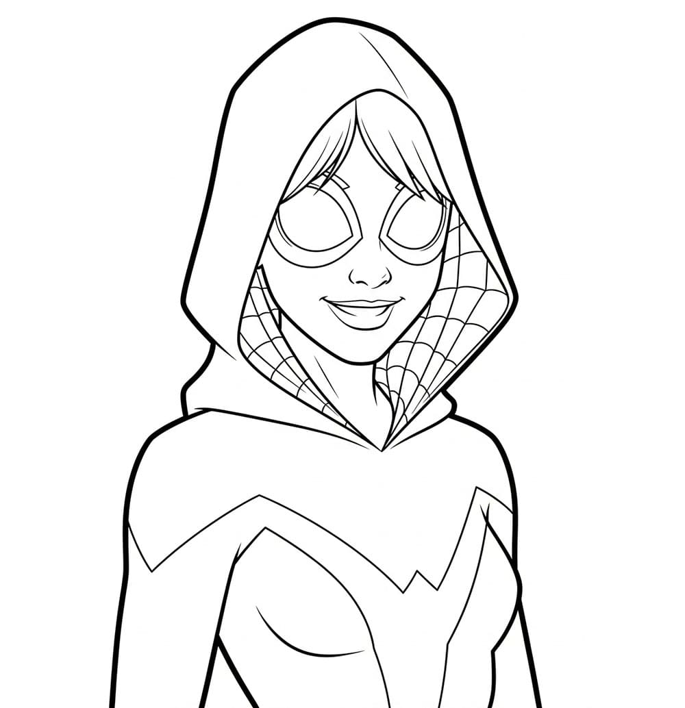 Ghost Spider con Cappuccio da colorare