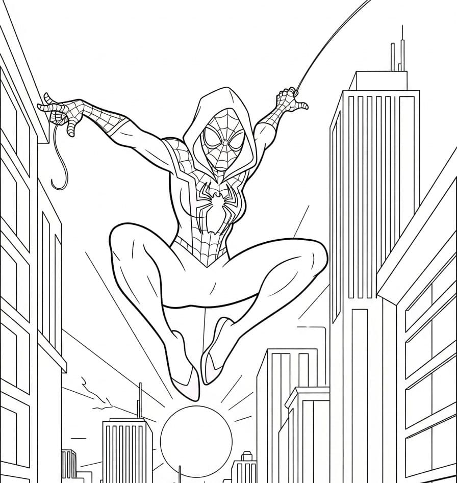 Ghost Spider nel Cielo da colorare