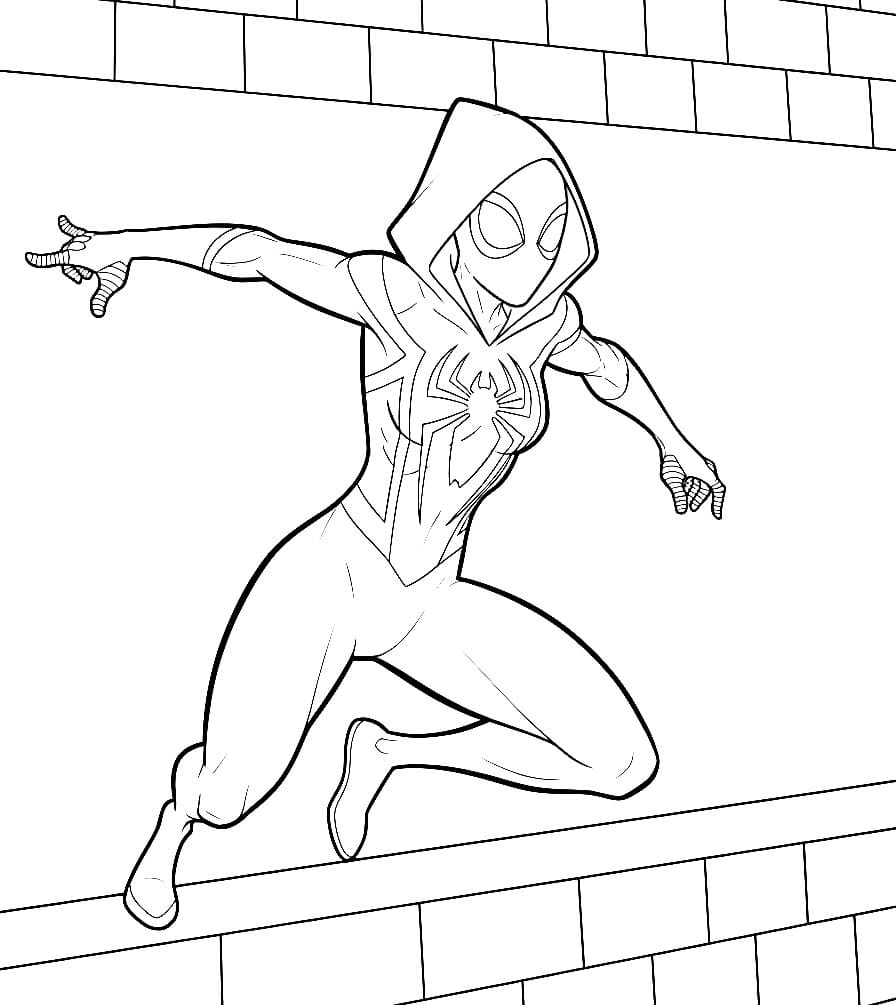 Ghost Spider sul Muro da colorare