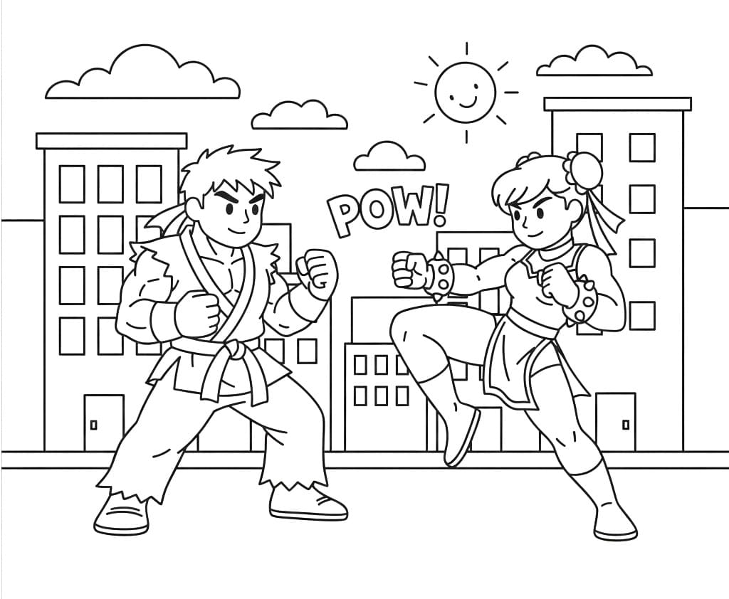 Gioco Street Fighter da colorare