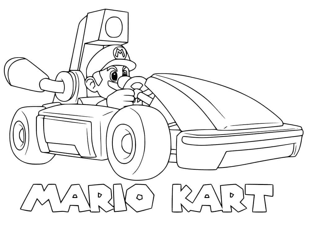 Gioco di Mario Kart da colorare