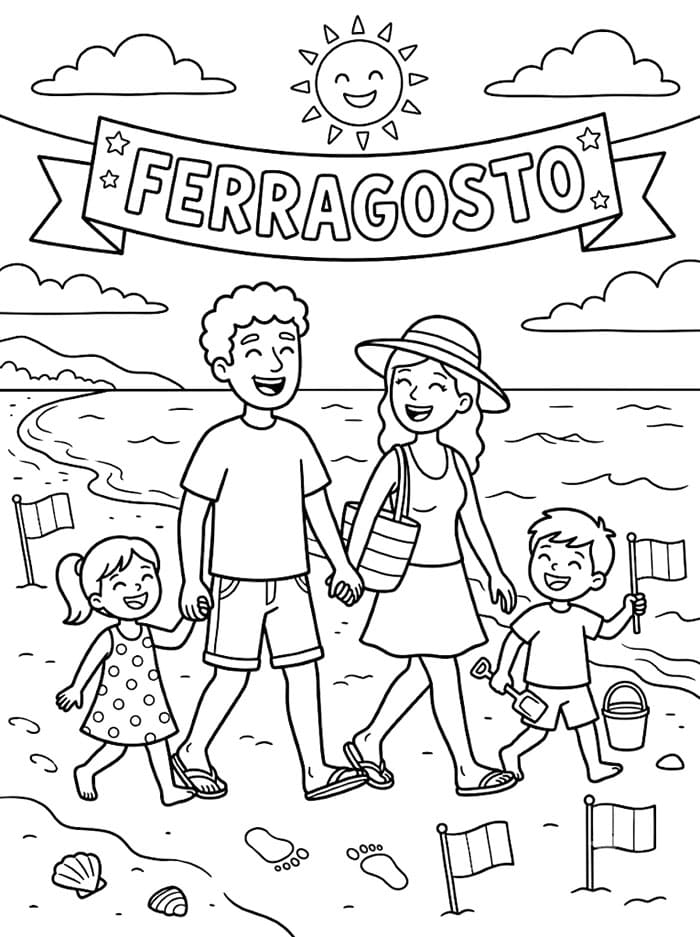 Giornata Familiare di Ferragosto da colorare