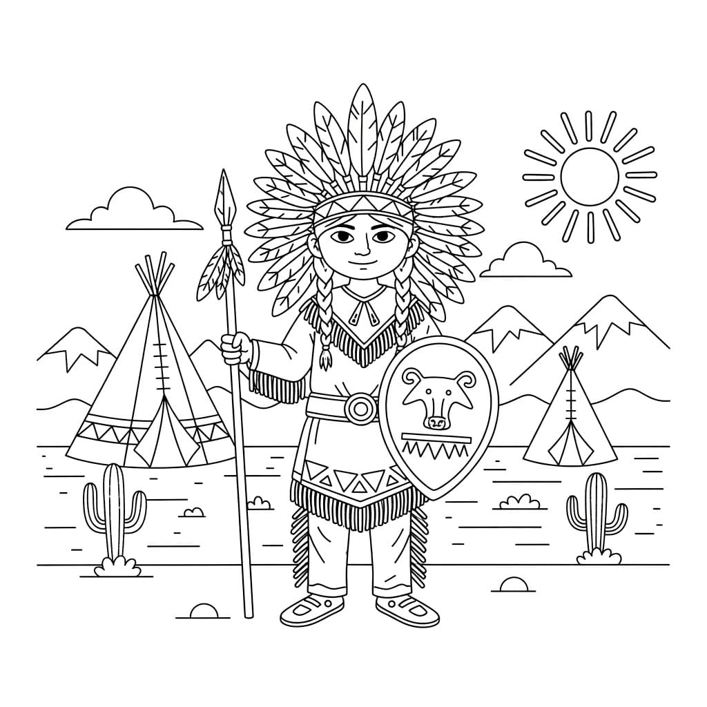 Gli indiani sono pronti da colorare
