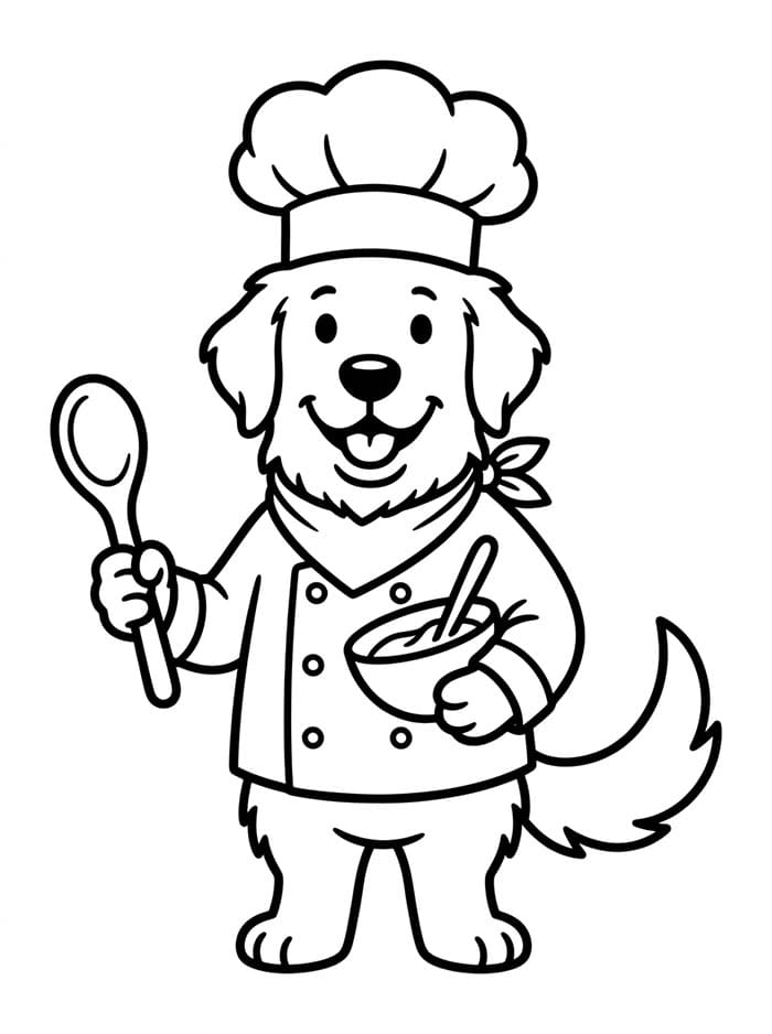Golden Retriever chef da colorare