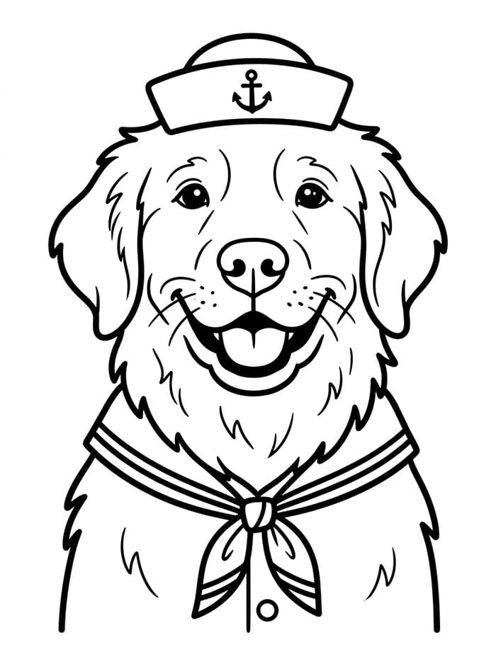 Golden Retriever marinaio da colorare