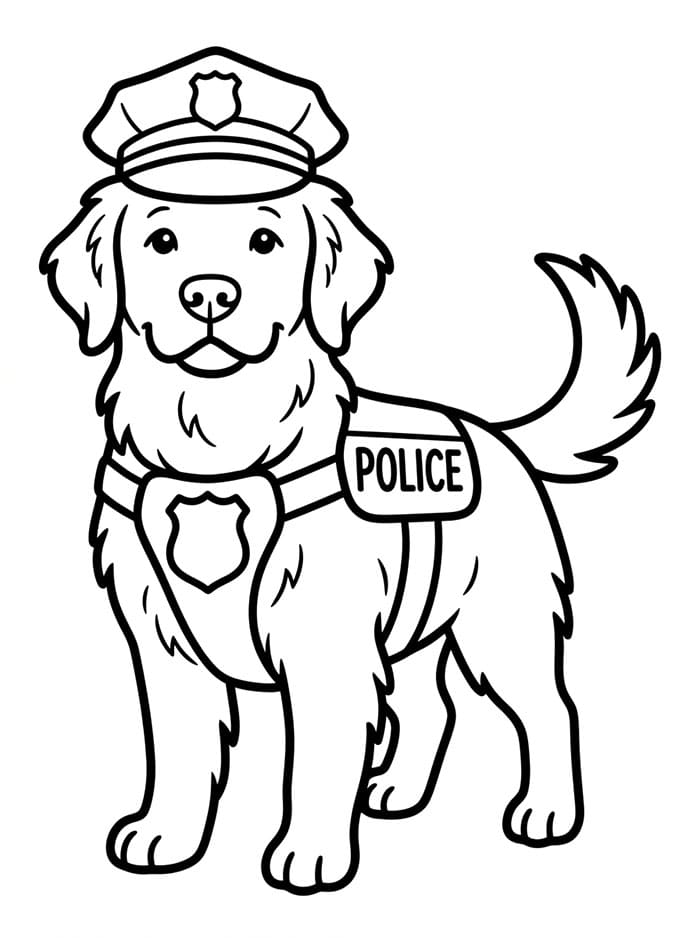 Golden Retriever poliziotto da colorare