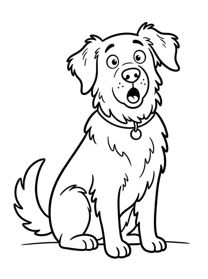 Golden Retriever sorpreso da colorare