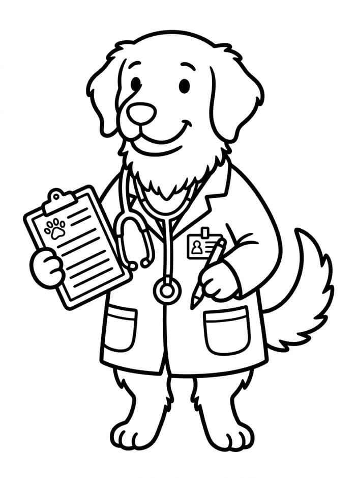 Golden Retriever veterinario da colorare