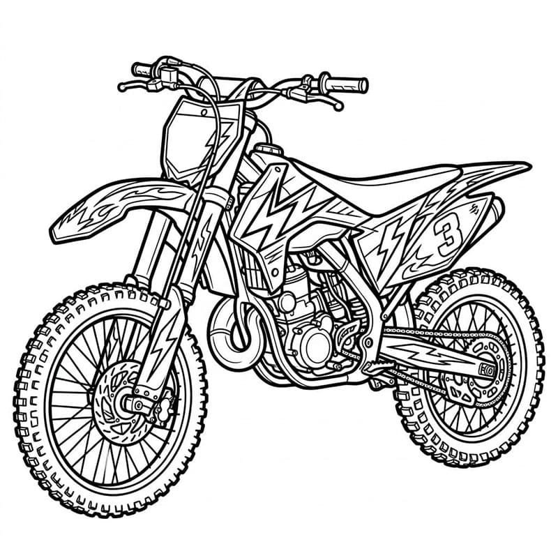 Grafica fulmine motocross da colorare