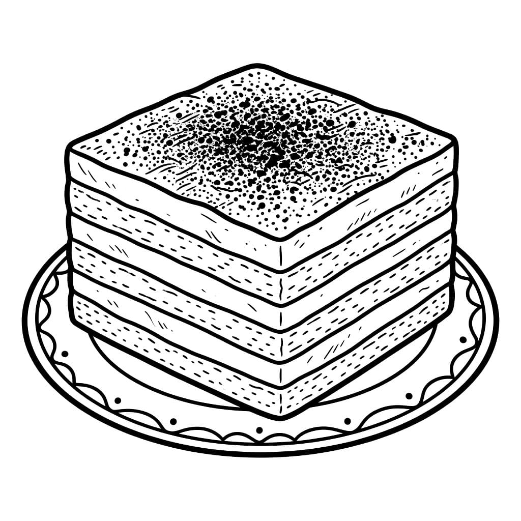 Grande Torta Tiramisù da colorare