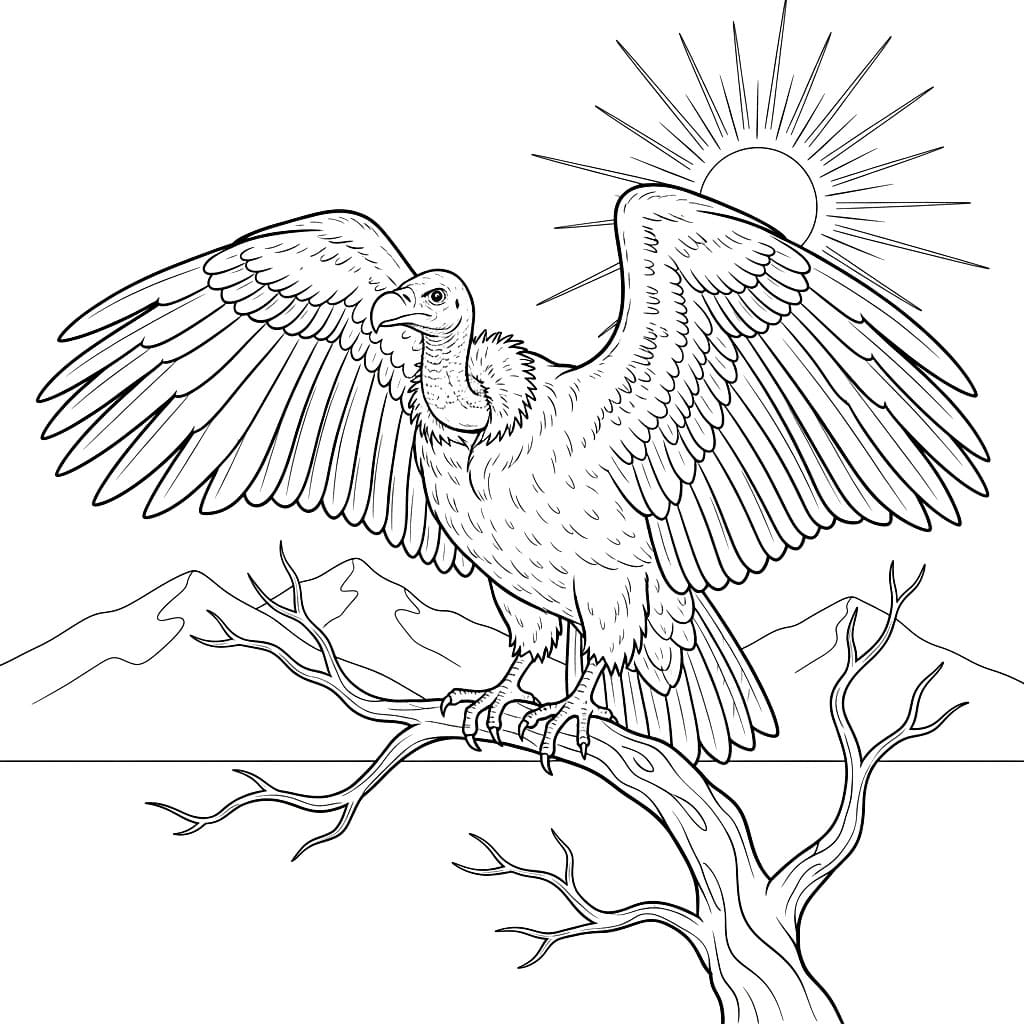 Grande avvoltoio felice da colorare