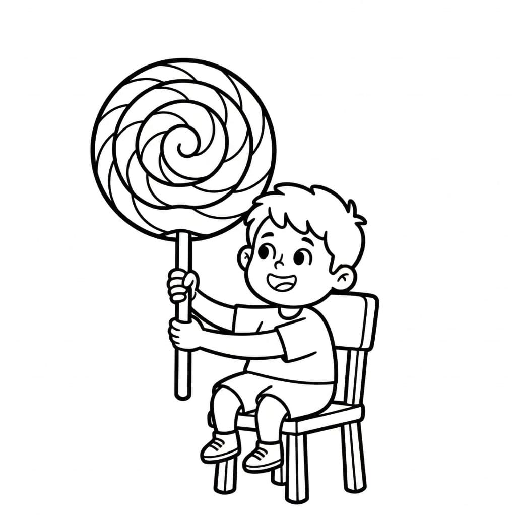 Grande lecca-lecca in mano da colorare