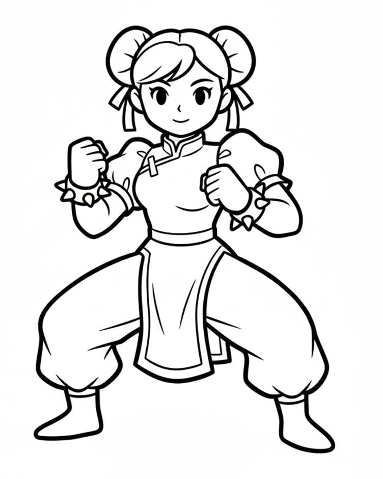 Gratis Chun-Li Street Fighter da colorare