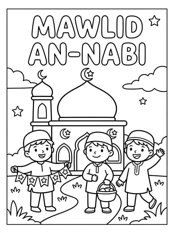Gratuita di Mawlid da colorare