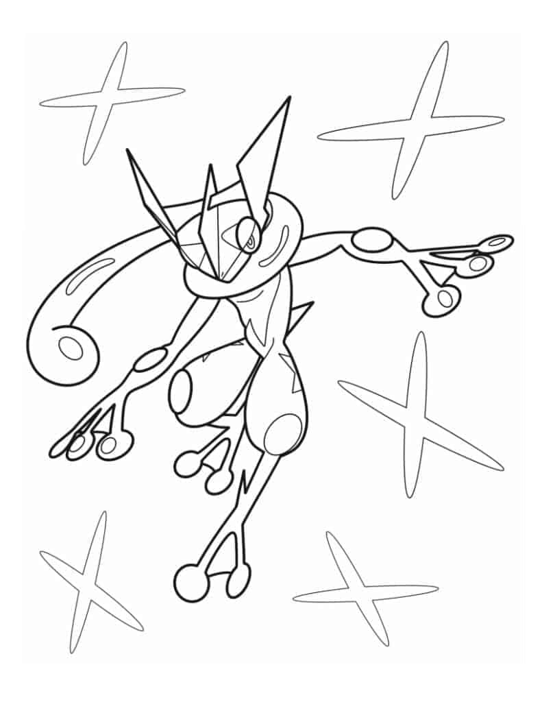 Greninja Pokemon fantastico da colorare