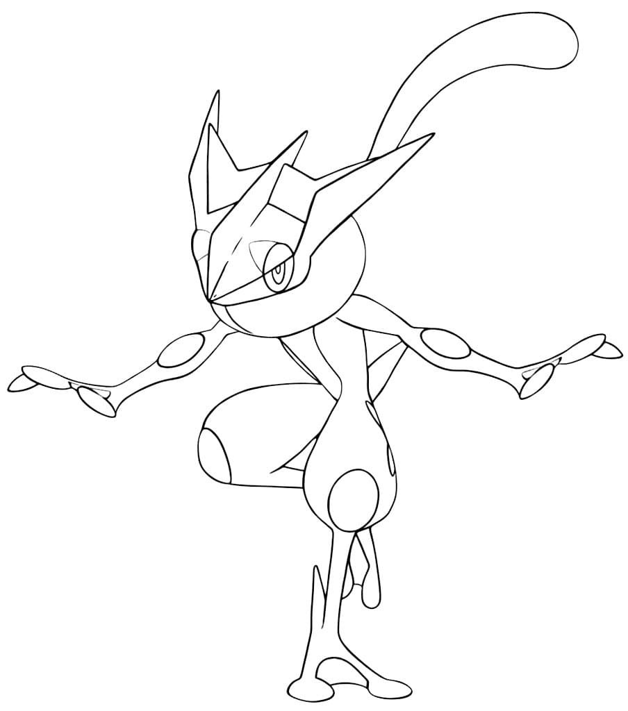 Greninja calmo da colorare
