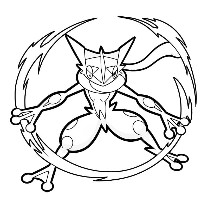 Greninja carino da colorare