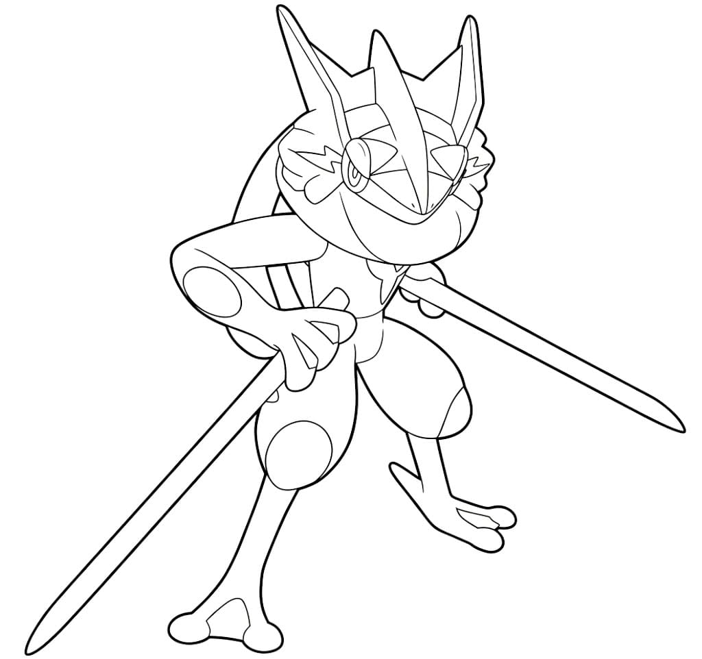 Greninja con la spada da colorare