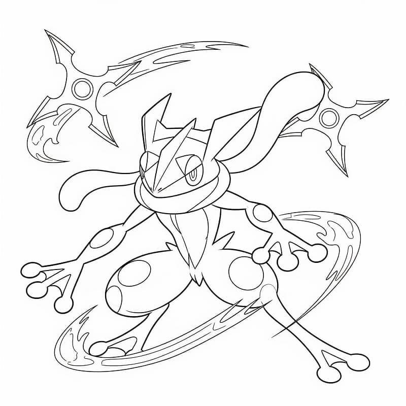 Greninja fantastico da colorare