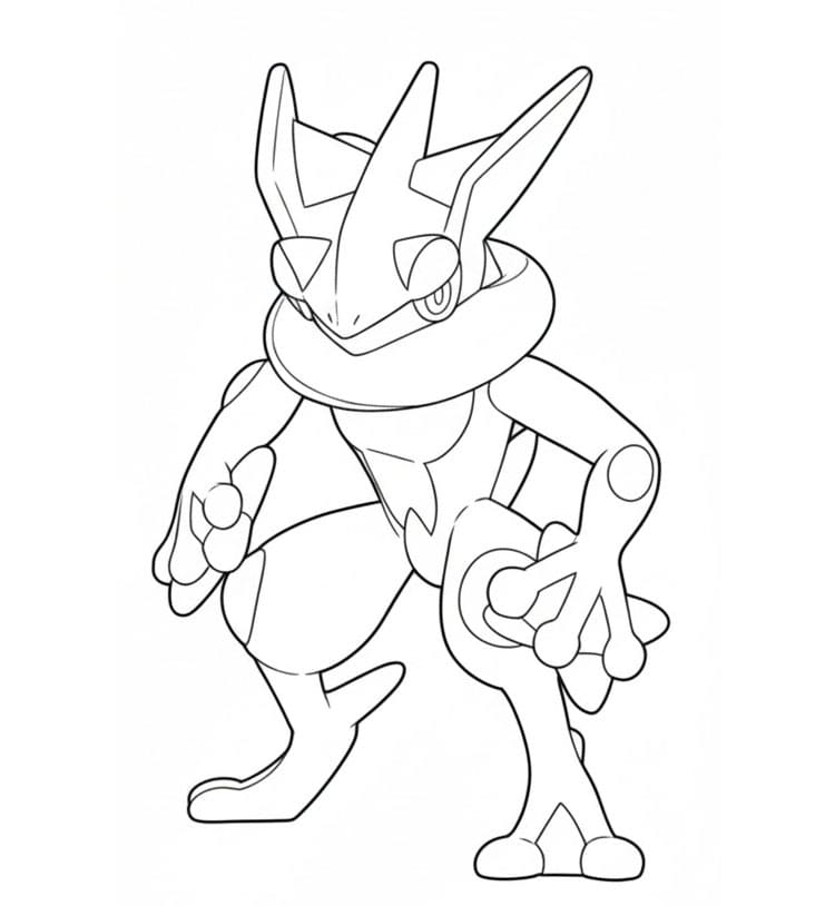 Greninja frontale Visualizza da colorare