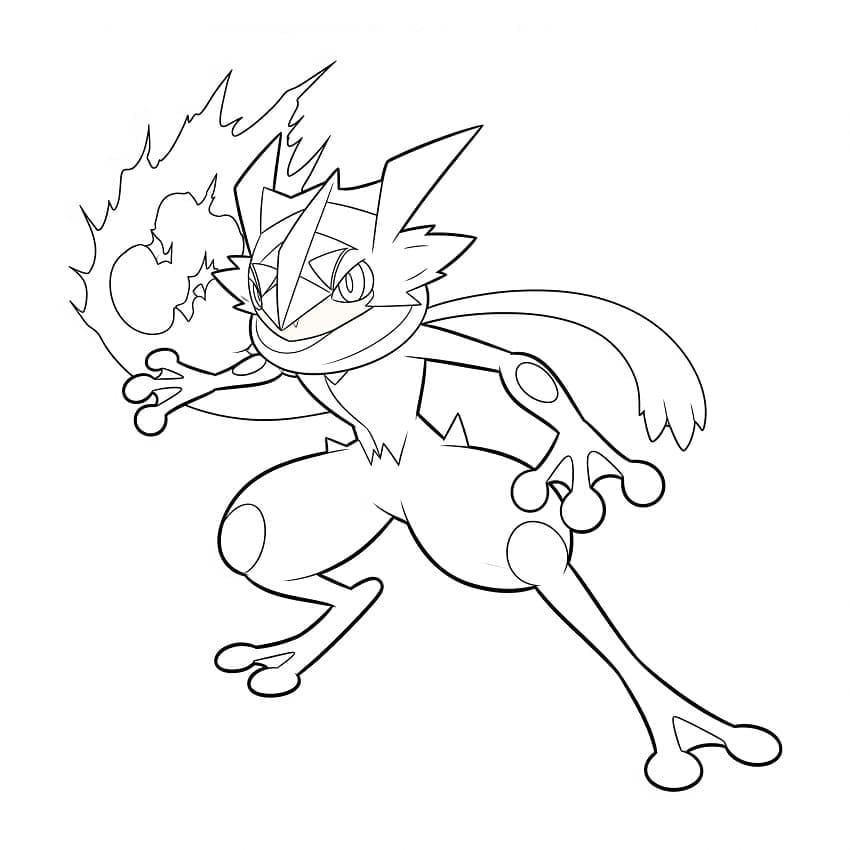 Greninja gratis per bambini da colorare