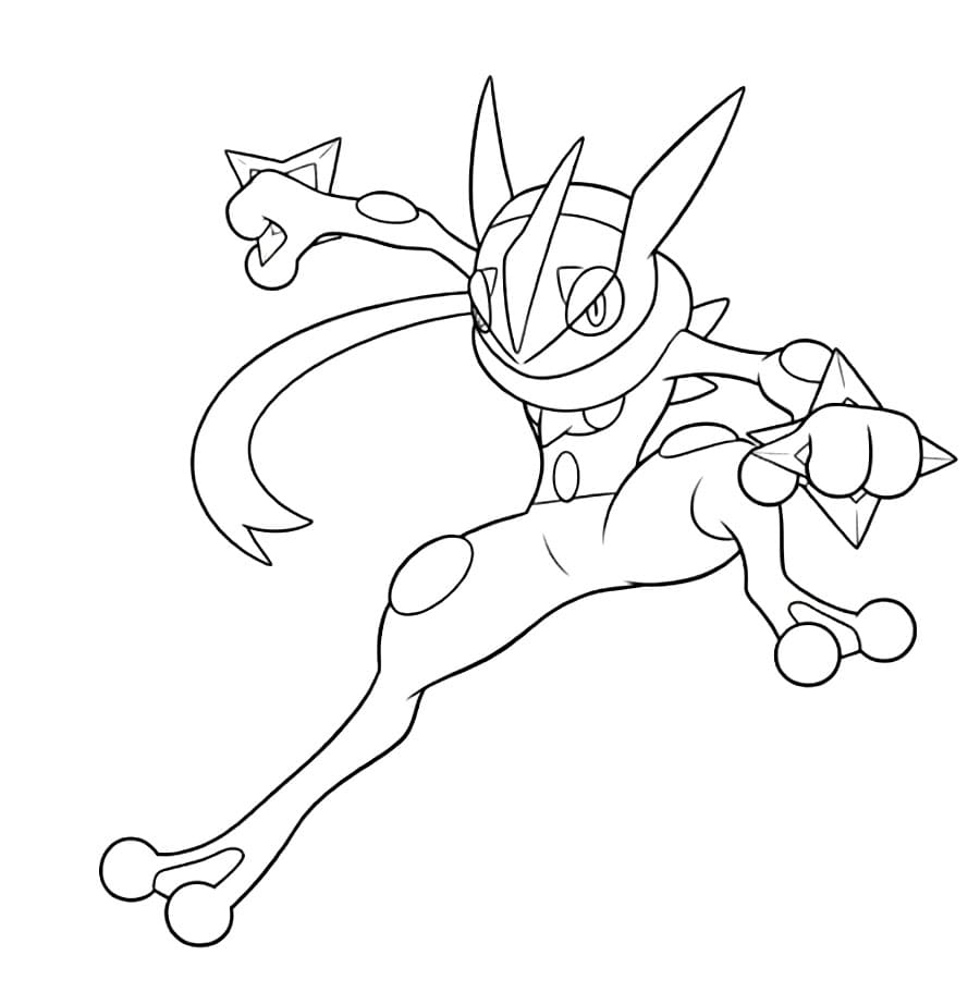 Greninja salto da colorare