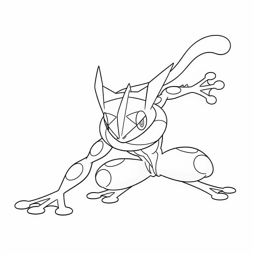 Greninja stampabile gratis da colorare