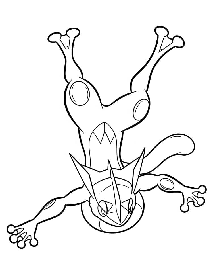 Greninja stampabile gratuito da colorare