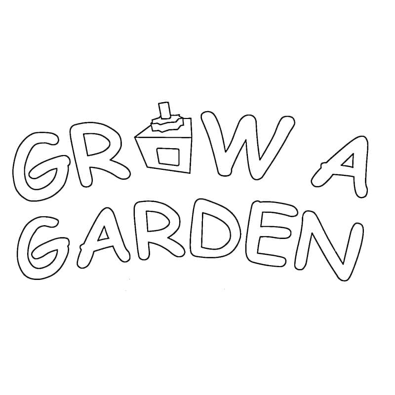 Grow a Garden Logo da colorare