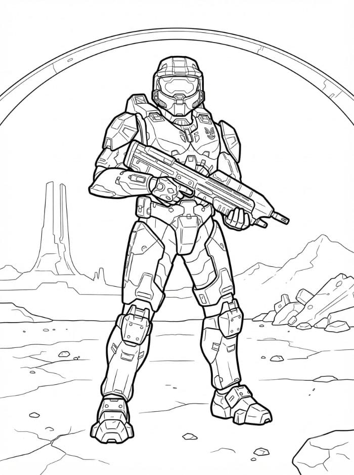 Guerriero Spartan di Halo da colorare