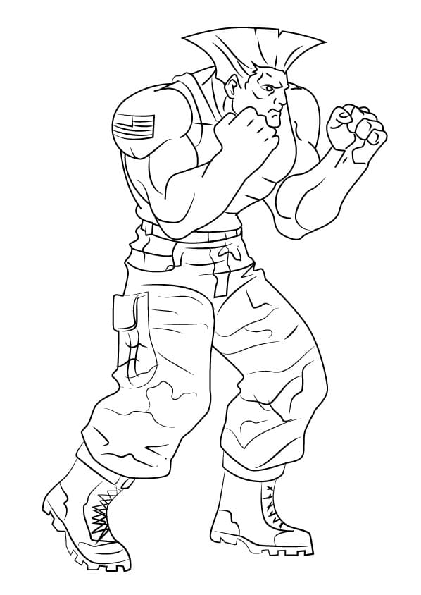 Guile from Street Fighter da colorare