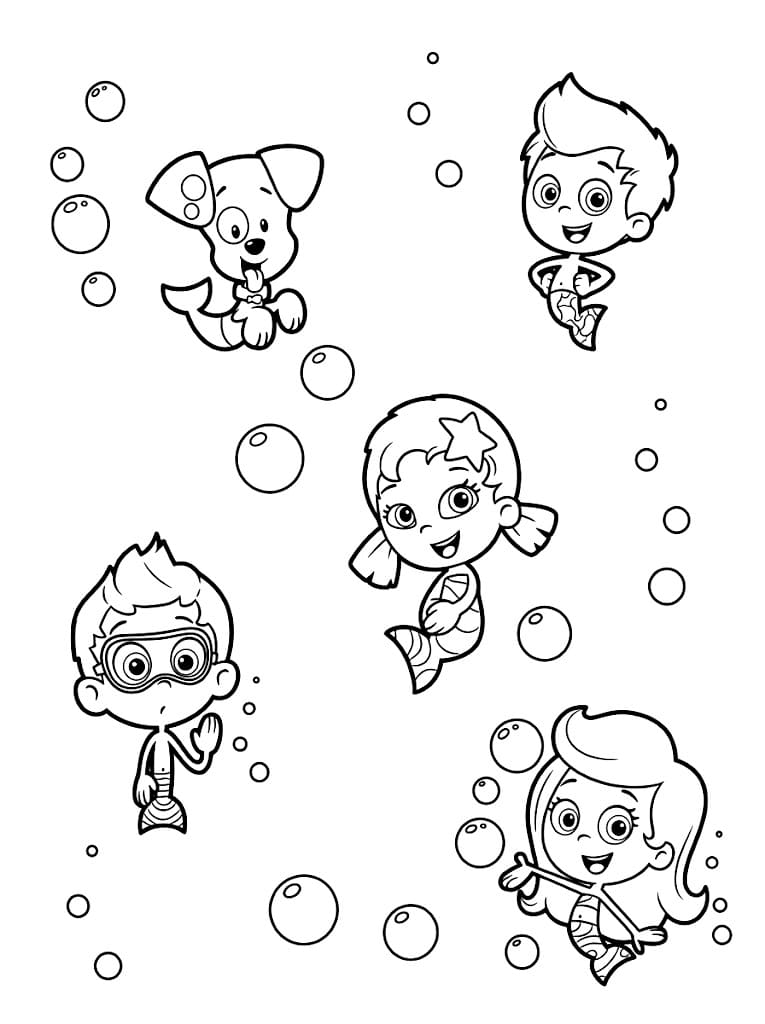Guppy e bolle da colorare