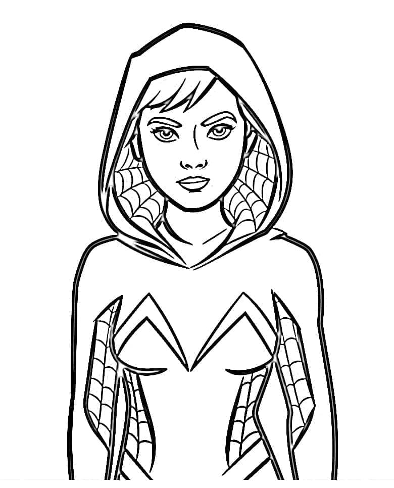 Gwen Stacy Senza Maschera da colorare