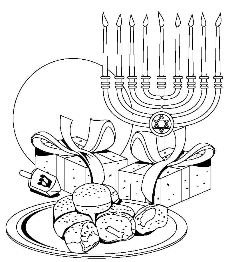 Hanukkah per bambini da colorare