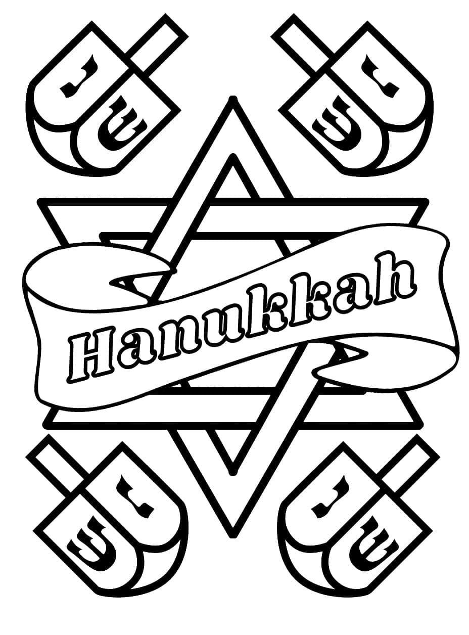 Hanukkah stampabile da colorare